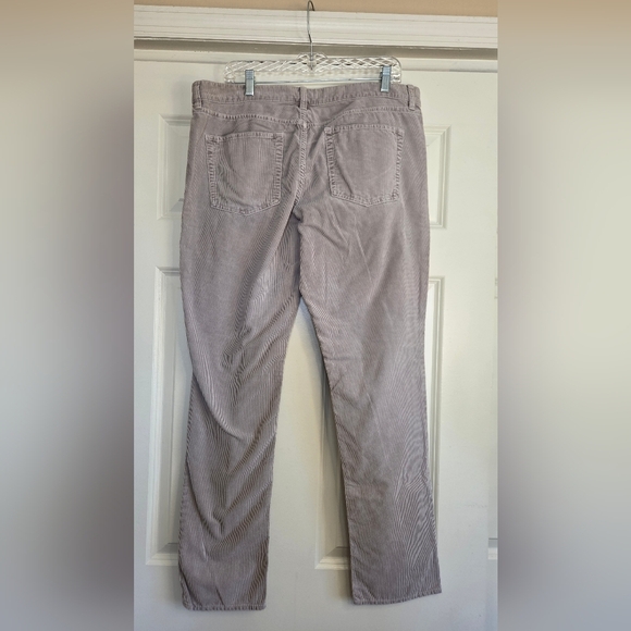 J. Crew Light Grey City Fit Straight Leg Corduroy Pants - Size 33 - Picture 3 of 7
